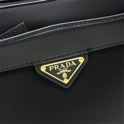 Pra*a re-edition 1978 re-nylon and saffiano leather mini shoulder bag black 1bh218