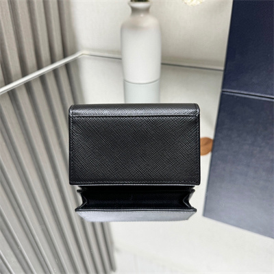 Pra*a saffiano leather card holder black 2mc122