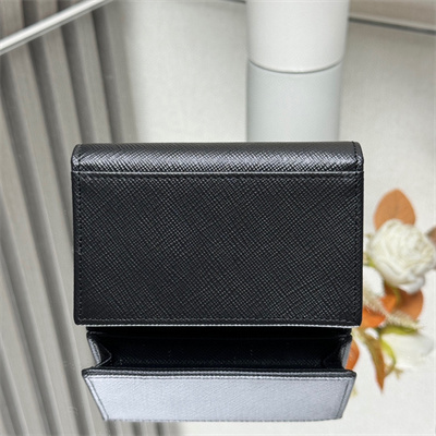 Pra*a saffiano leather card holder black 2mc122