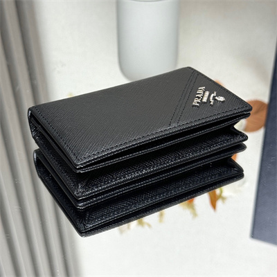 Pra*a saffiano leather card holder black 2mc122