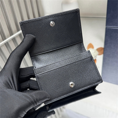 Pra*a saffiano leather card holder black 2mc122