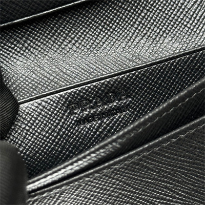 Pra*a saffiano leather card holder black 2mc122