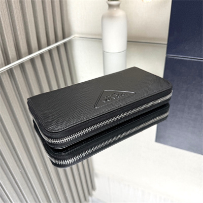 Pra*a saffiano leather wallet black 2ml317
