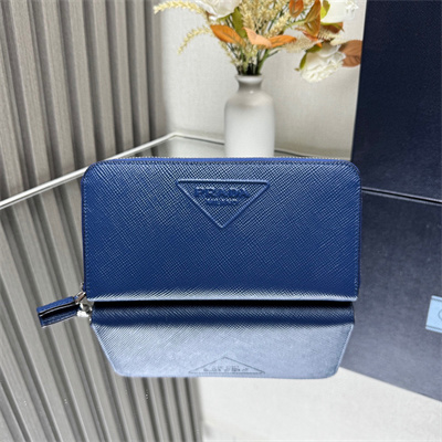 Pra*a saffiano leather wallet blue 2ml317