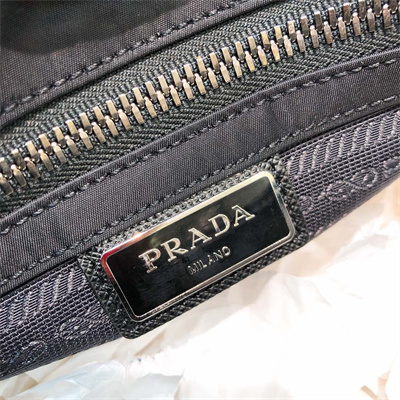 Pra*a re-nylon and saffiano leather shoulder bag black 2vd034