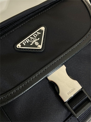 Pra*a re-nylon and saffiano leather shoulder bag black 2vd070