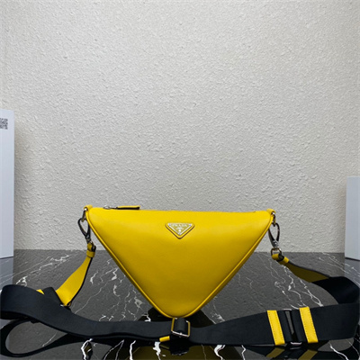 Pra*a triangle leather shoulder bag yellow color 2vh155