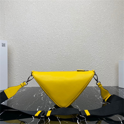Pra*a triangle leather shoulder bag yellow color 2vh155