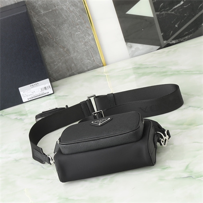 Pra*a re-nylon and saffiano leather shoulder bag black 2vh172