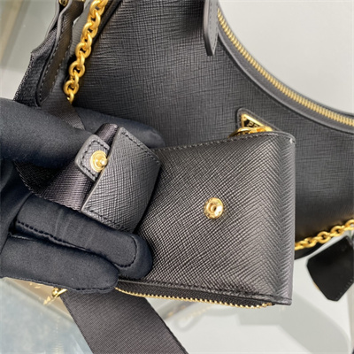 Pra*a re-edition 2005 saffiano leather bag black 1bh204