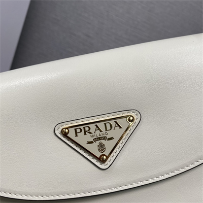 Pra*a small leather shoulder bag white 1bd358