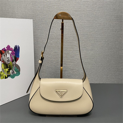 Pra*a small leather shoulder bag travertine 1bd358