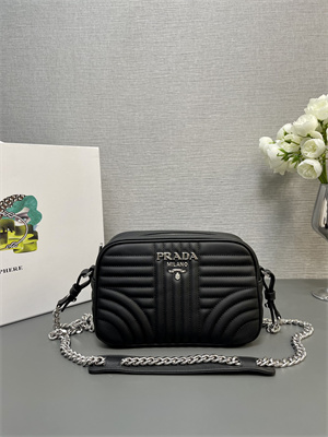 Pra*a calfskin diagramme shoulder bag black 1bh083
