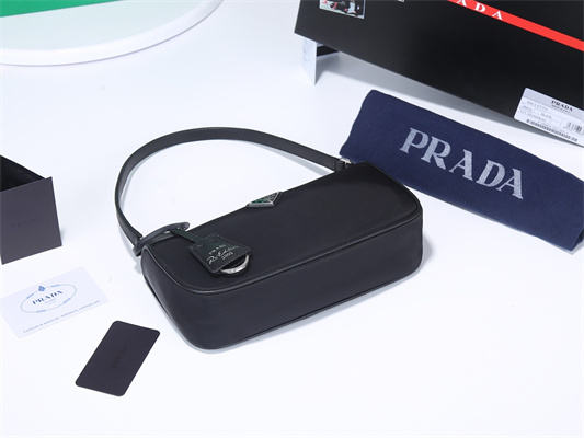 Pra*a re-edition 2005 nylon and saffiano leather mini bag in black 1ne633