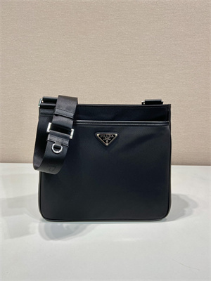 Pra*a re-nylon and saffiano shoulder bag in black 2vh118
