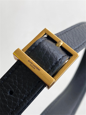 Y.S.L LE 5 A 7 Mini HOBO BAG In Black Grained Calfskin Leather