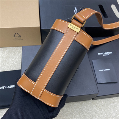 Y.S.L Aphile Leather Mini Bucket Bag Black And Brown