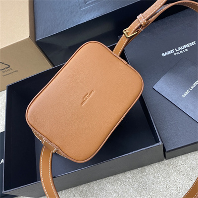 Y.S.L Aphile Leather Mini Bucket Bag Black And Brown