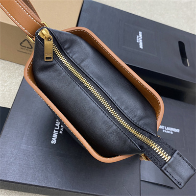 Y.S.L Aphile Leather Mini Bucket Bag Black And Brown