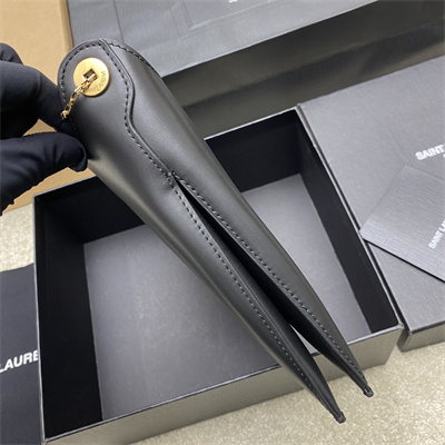 Y.S.L Liane Calfskin Leather Chain Shoulder Bag Black