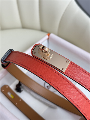H**mes kelly 18 belt epsom leather rose gold hardware watermelon red