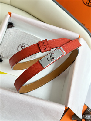 H**mes kelly 18 belt epsom leather silver gold hardware watermelon red