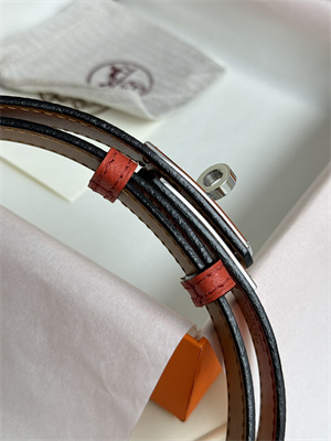 H**mes kelly 18 belt epsom leather silver gold hardware watermelon red