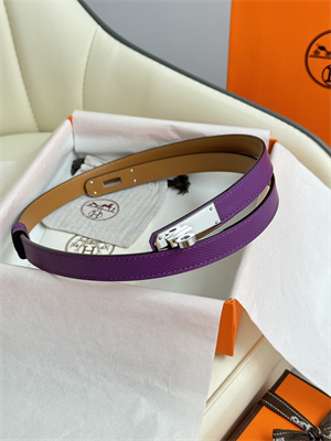 H**mes kelly 18 belt epsom leather silver hardware purple