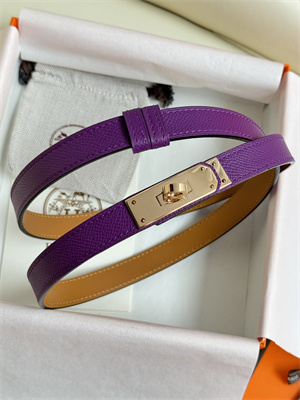 H**mes kelly 18 belt epsom leather rose gold hardware purple