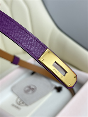 H**mes kelly 18 belt epsom leather gold hardware purple