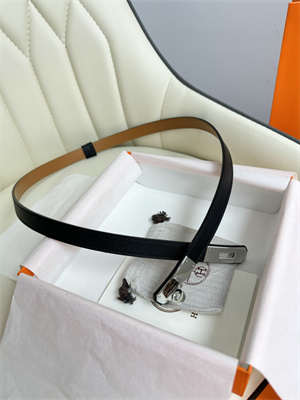 H**mes kelly 18 belt epsom leather silver hardware black
