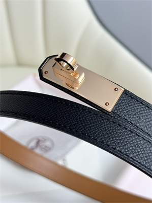H**mes kelly 18 belt epsom leather rose gold hardware black