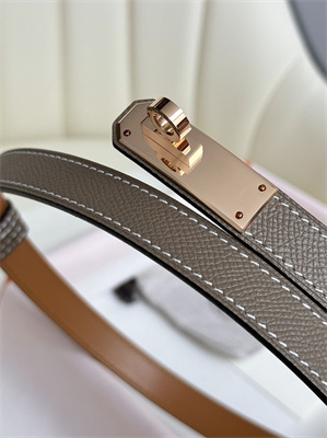 H**mes kelly 18 belt epsom leather rose gold hardware etoupe