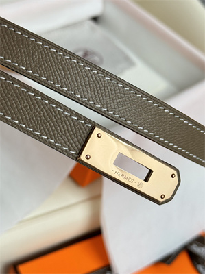 H**mes kelly 18 belt epsom leather rose gold hardware etoupe