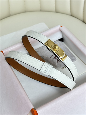 H**mes kelly 18 belt epsom leather gold hardware white