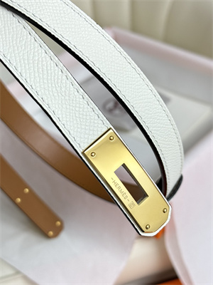 H**mes kelly 18 belt epsom leather gold hardware white
