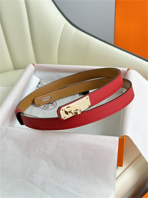 H**mes kelly 18 belt epsom leather rose gold hardware red