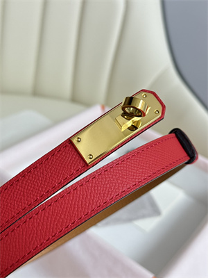 H**mes kelly 18 belt epsom leather gold hardware red