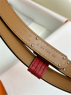 H**mes kelly 18 belt epsom leather silver hardware red