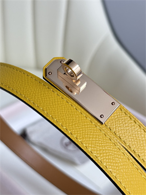 H**mes kelly 18 belt epsom leather rose gold hardware juane amber