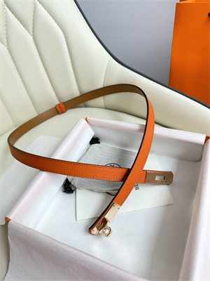 H**mes kelly 18 belt epsom leather rose gold hardware orange
