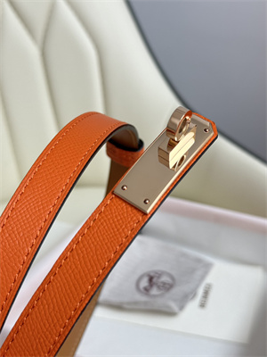 H**mes kelly 18 belt epsom leather rose gold hardware orange