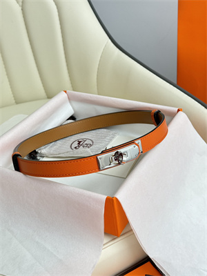 H**mes kelly 18 belt epsom leather silver hardware orange