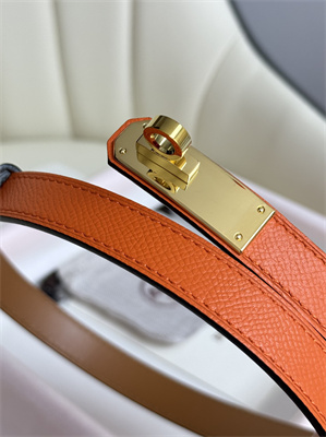 H**mes kelly 18 belt epsom leather gold hardware orange