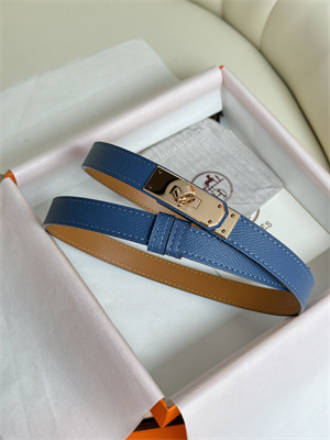 H**mes kelly 18 belt epsom leather rose gold hardware blue