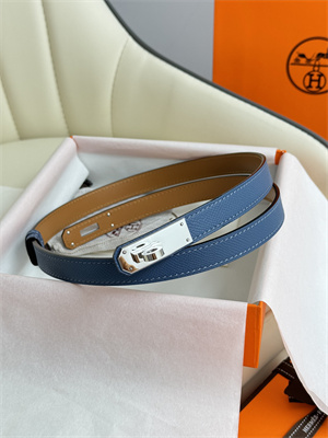 H**mes kelly 18 belt epsom leather silver hardware blue