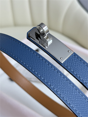 H**mes kelly 18 belt epsom leather silver hardware blue