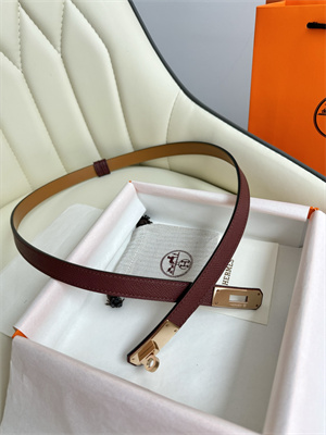 H**mes kelly 18 belt epsom leather rose gold hardware burgundy