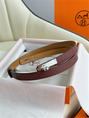H**mes kelly 18 belt epsom leather silver hardware burgundy