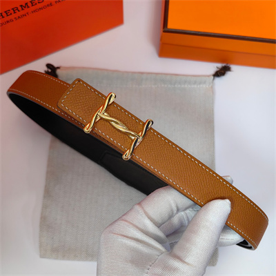 H**mes h torsade belt buckle & H**mes sur mer reversible empsom leather strap gold hardware strap 25mm brown/black